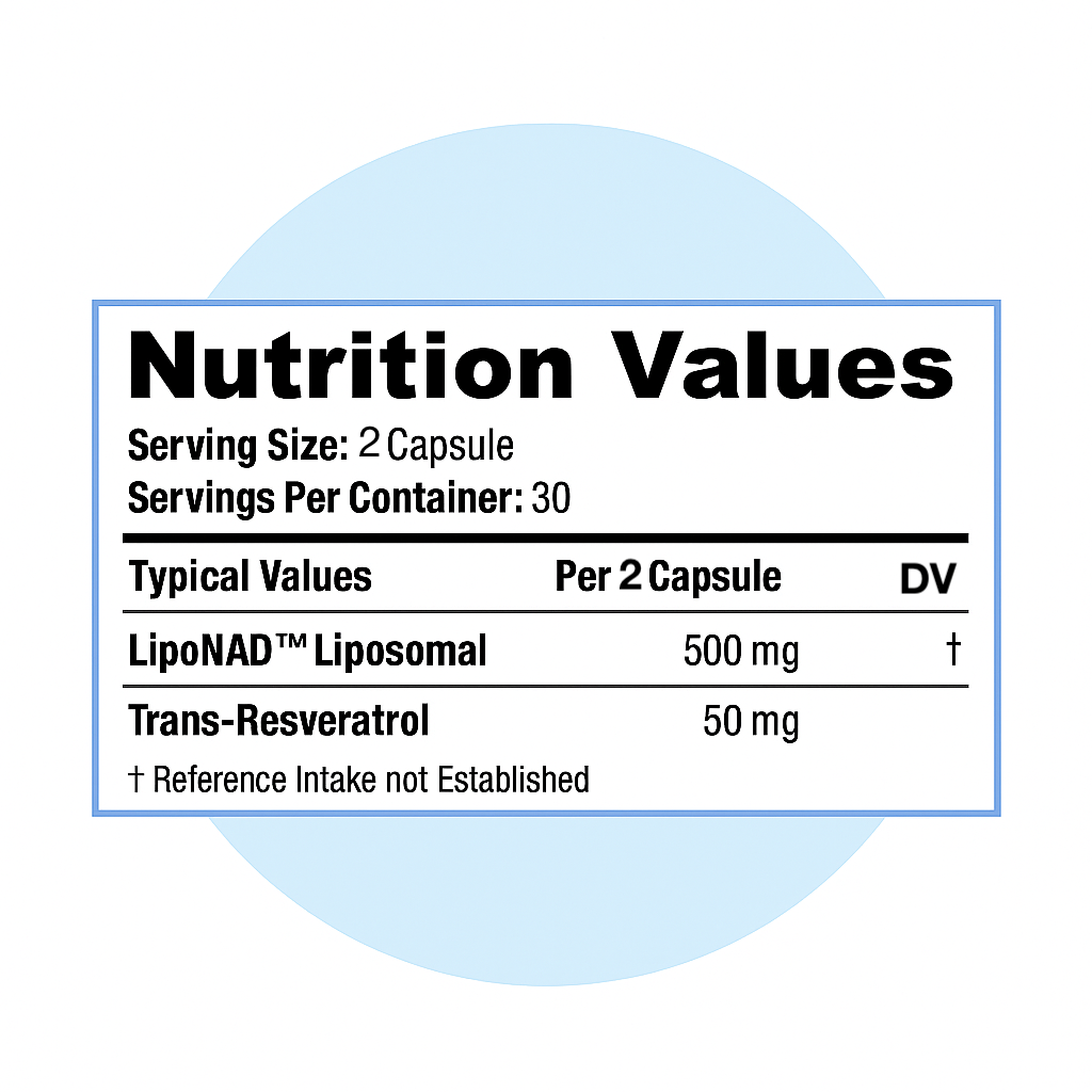 Nurecover® Pure NAD+ med Resveratrol 500 g kapslar