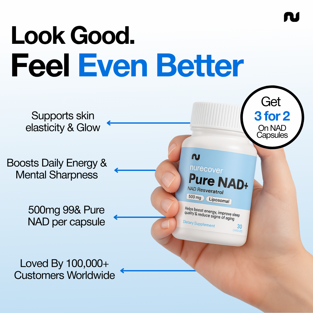 Nurecover® Pure NAD+ med Resveratrol 500 mg kapslar