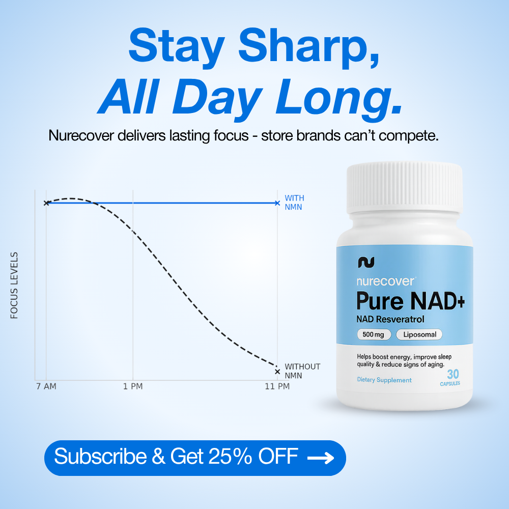 Nurecover® Pure NAD+ med Resveratrol 500 mg kapslar